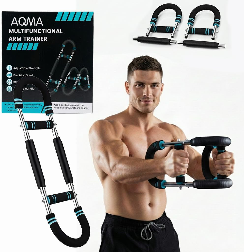 Arm Twister Trainer & Chest Expander for Men and Women, Adjustable Power Twister Bar with Dual Spring Resistance (60–100 Lb), Upper Body Strength Equipment for for Home Gym Workouts
