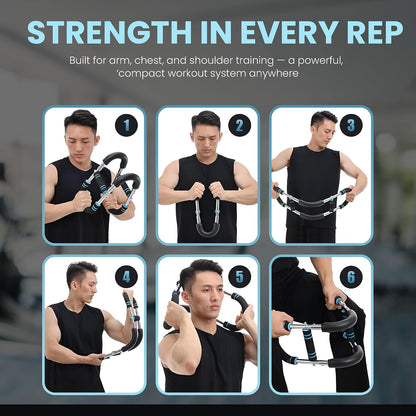 Arm Twister Trainer & Chest Expander for Men and Women, Adjustable Power Twister Bar with Dual Spring Resistance (60–100 Lb), Upper Body Strength Equipment for for Home Gym Workouts