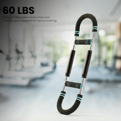 Arm Twister Trainer & Chest Expander for Men and Women, Adjustable Power Twister Bar with Dual Spring Resistance (60–100 Lb), Upper Body Strength Equipment for for Home Gym Workouts