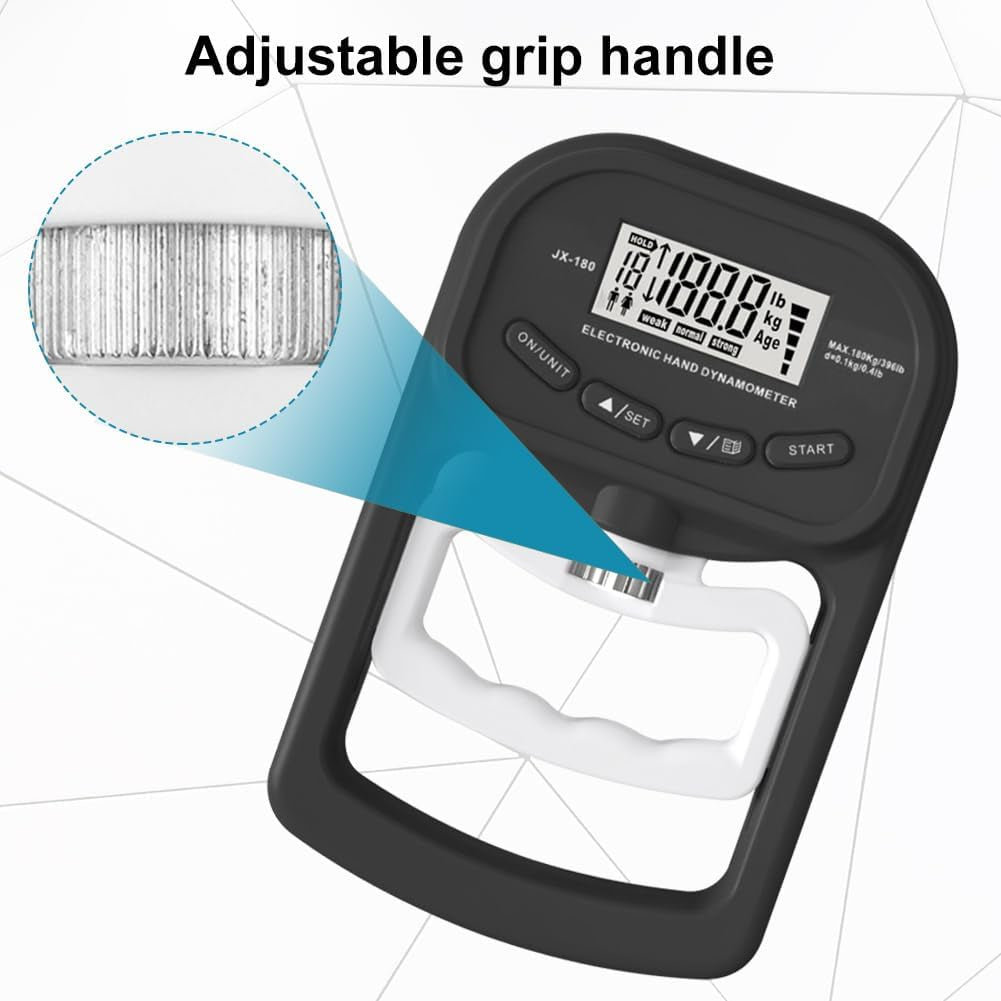 Grip Strength Trainer 396Lbs/180Kg,Digital Grip Strength Tester with LCD Display,Hand Dynamometer Grip Strength Trainer,Electronic Hand Grip Strength Tester,For Home School Use